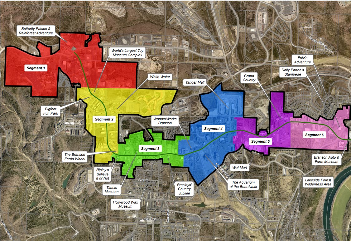The CID is adding five new segments with Branson aldermen approval.